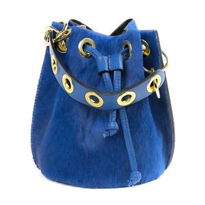 German Fuentes Blue indigo Bucket bag